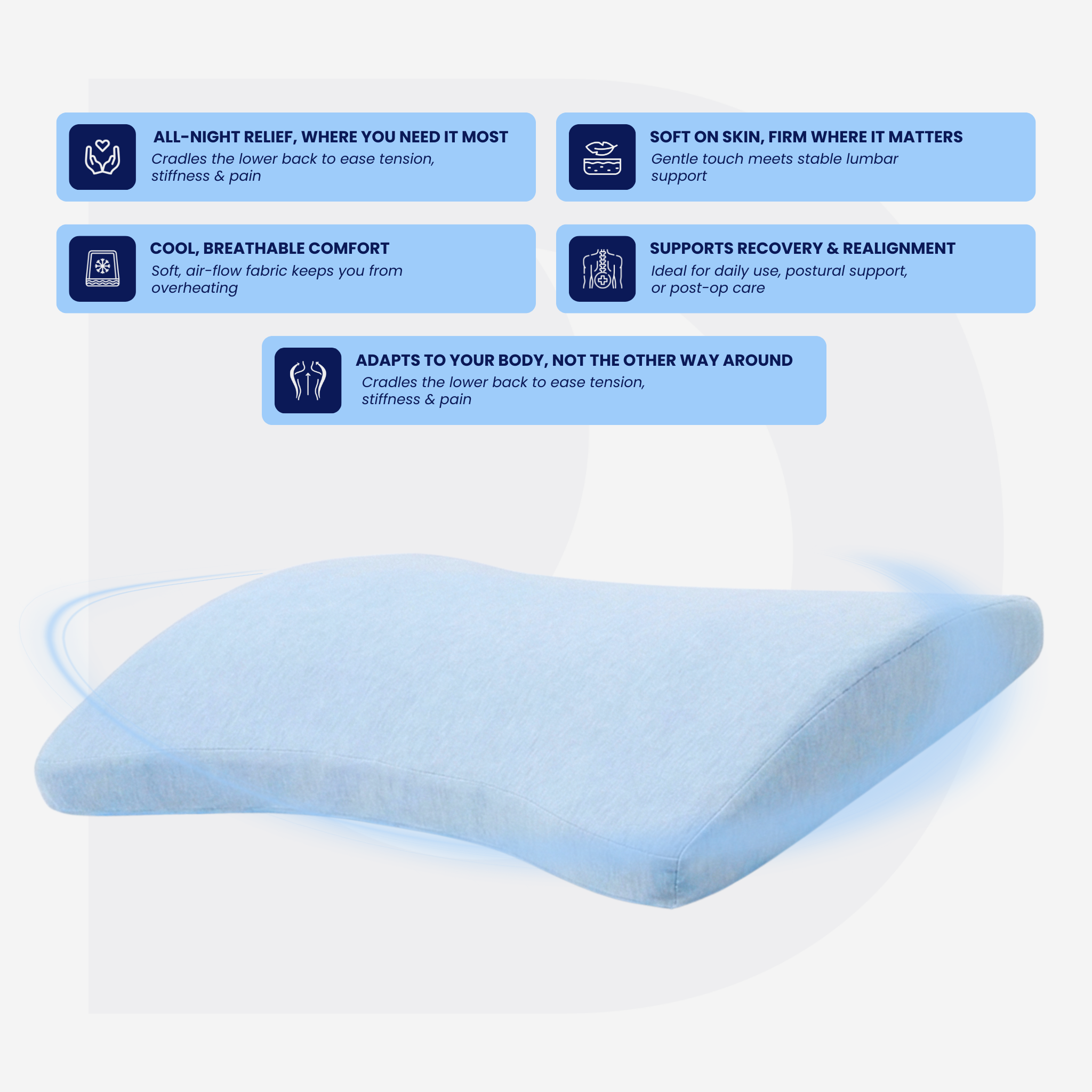 The DreamSleepz Lumbar Relief Pillow – End Back Pain & Overnight Tension