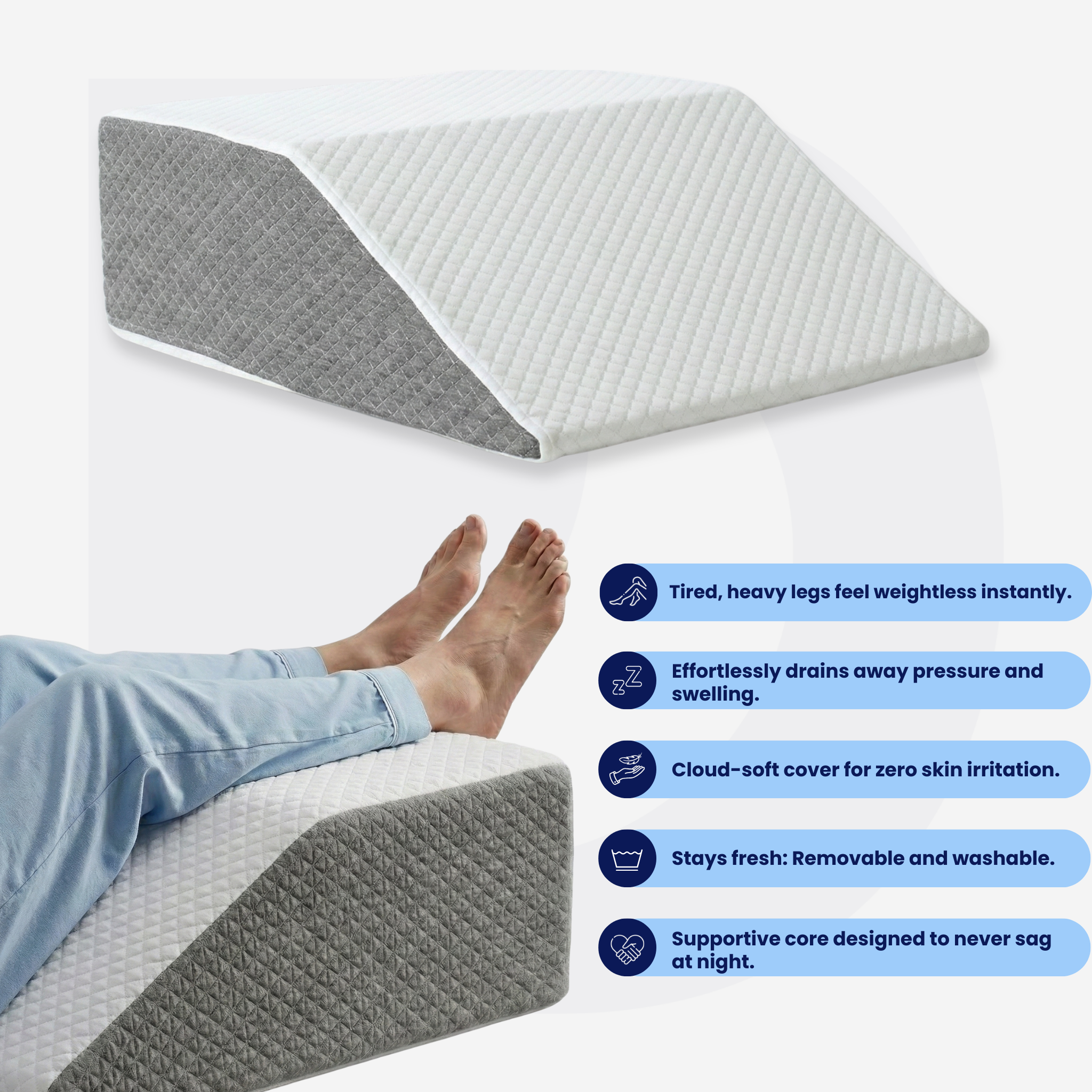 The DreamSleepz Elevation Wedge – Instant Relief for Heavy, Swollen Legs