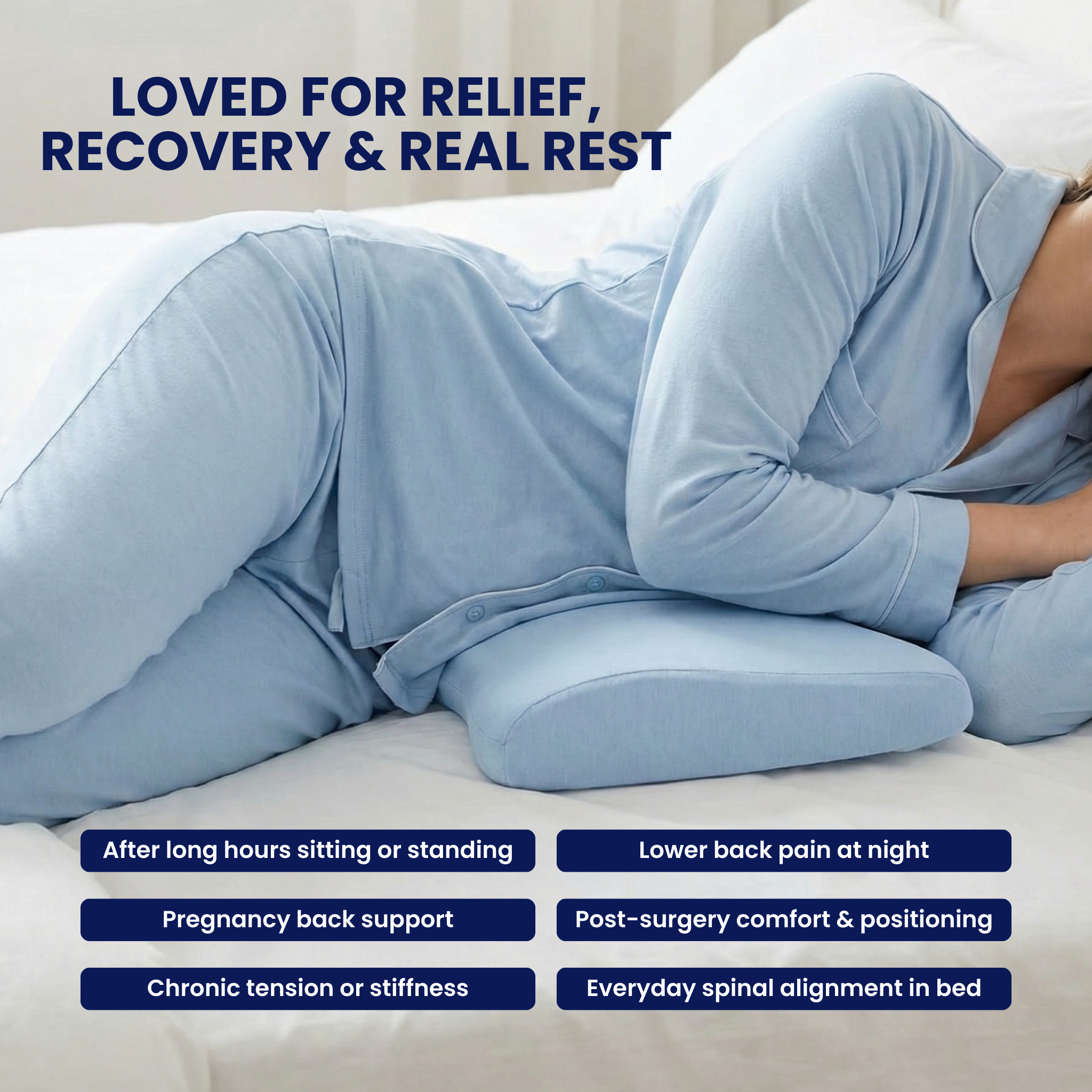 The DreamSleepz Lumbar Relief Pillow – End Back Pain & Overnight Tension